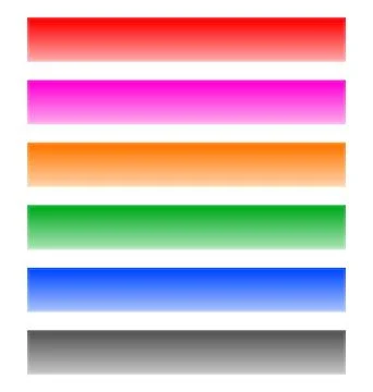 Button, banner bar shape design elements in 6 color Illustrazione stock