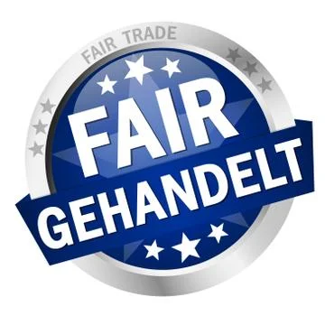 Button with Banner Fair trade (in german) Stock Illustration