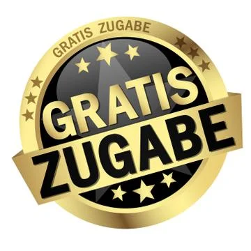 Button with Banner free addition (in german) Illustrazione stock