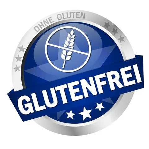 Button with Banner gluten free (in german) Stock Illustration