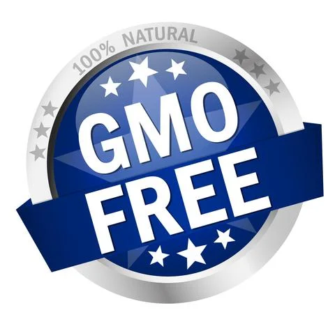 Button with Banner gmo free Stock Illustration