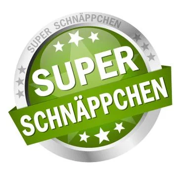 Button with Banner great bargains (in german) Stock Illustration