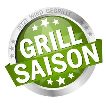 Button with banner Grillsaison Stock Illustration
