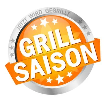Button with banner Grillsaison Stock Illustration