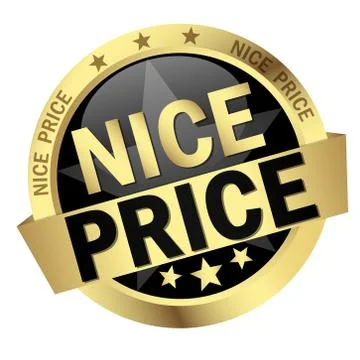 Button with Banner nice price Stock Illustration