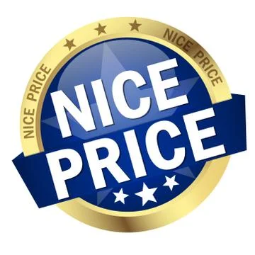 Button with Banner nice price Stock Illustration