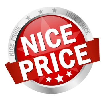 Button with Banner nice price Stock Illustration