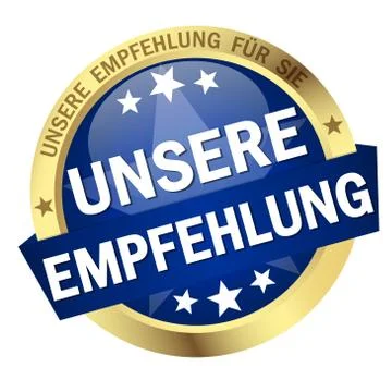 Button with Banner our recommendation (in german) Stock Illustration