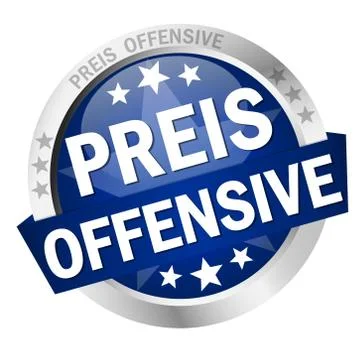 Button with Banner Preisoffensive Stock Illustration