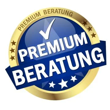 Button with Banner premium consulting (in german) Stock Illustration