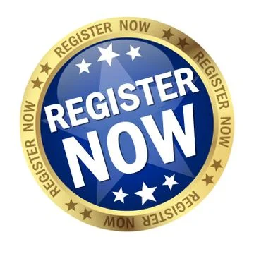 Button with Banner register now Stock Illustration