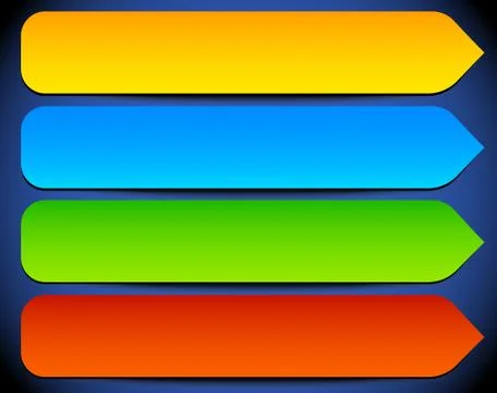 Button, banner shapes, backgrounds. Abstract tags, labels. Colorful rectangul Stockillustratie
