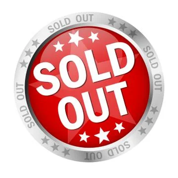 Button with Banner sold out Stock Illustration