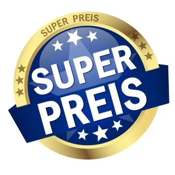Button with Banner super price Stock Illustration