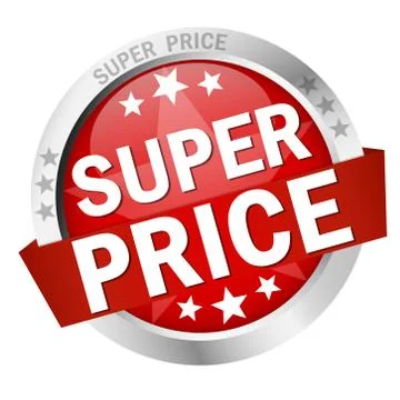 Button with Banner super price Stock Illustration