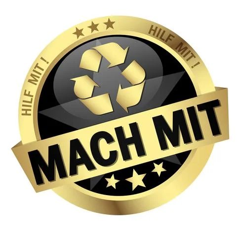 Button with Banner take part (in german) Stock Illustration