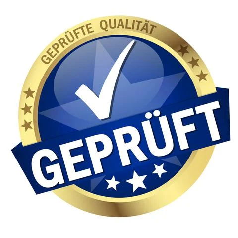 Button with Banner tested (in german) Stock Illustration