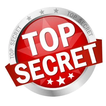 Button with Banner Top Secret Stock Illustration
