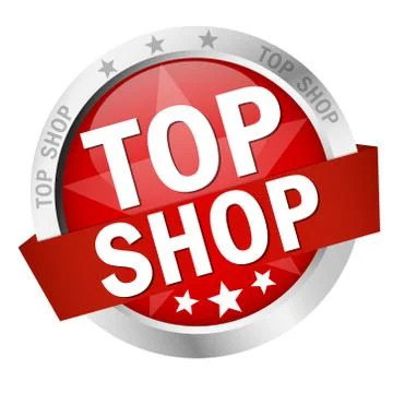 Button with Banner top shop Stock Illustration