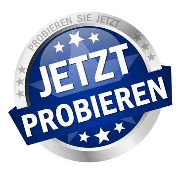 Button with Banner try now (in german) Stock Illustration