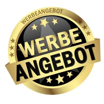 Button with banner Werbeangebot Stock Illustration