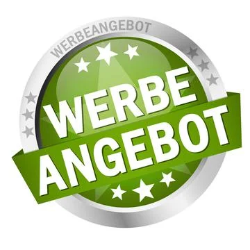 Button with banner Werbeangebot Stock Illustration