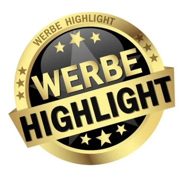 Button with banner Werbehighlight Stock Illustration