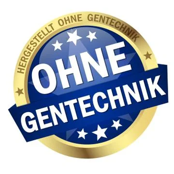 Button with Banner without genetic engineering (in german) Stock Illustration