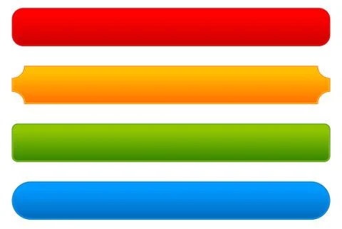 Button, bar, banner backgrounds with different corners Ilustración de archivo