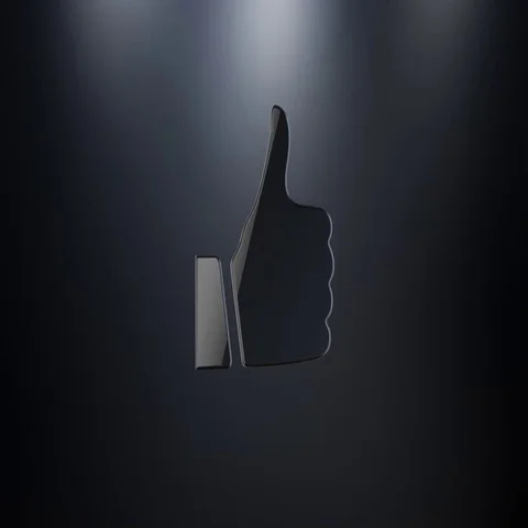 Like Button Black 3d Icon Stock Footage 69727890