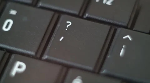 Button ? Black PC Keyboard Typing Stock Footage 47309822