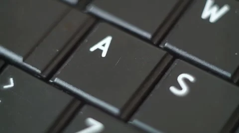 Button A Black PC Keyboard Typing Stock Footage 47309951