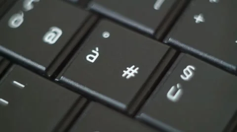 Button # Black PC Keyboard Typing Stock Footage 47309977