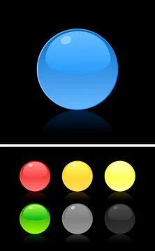 Button on the black Foto stock