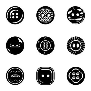 Button bright icons set, simple style Stock Illustration