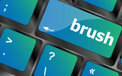 Button with brush word on computer keyboard keys Stock Illustration