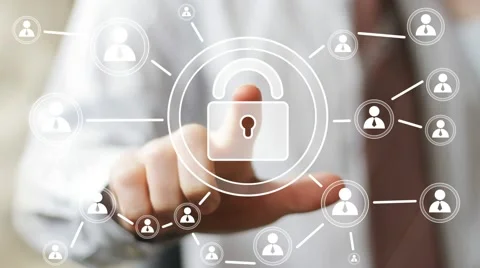Button business icon online lock sign security Stock Footage 53476112