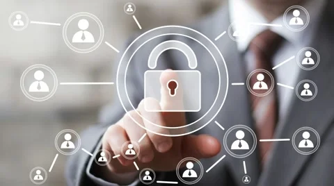Button business web lock security Stock Footage 53018420