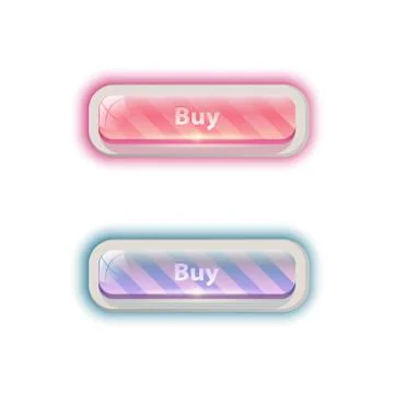 Button buy, three-dimensional square button isolated on white background Illustrazione stock