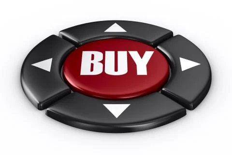 Button buy on white background. Isolated 3D image Stock Illustration