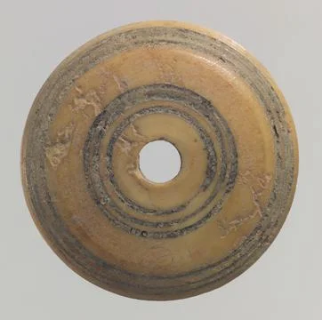 Button ca. 3rd7th century A.D. Sasanian This small bone object has concentr.. Fotos Stock