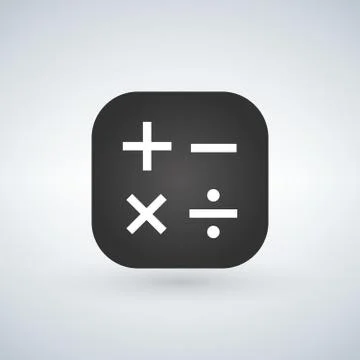 Button for Calculator app, vector illustration isolated on modern background. Stock Illustration