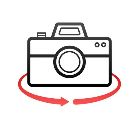 Button with camera switch. Arrow icon. Vector illustration Illustrazione stock
