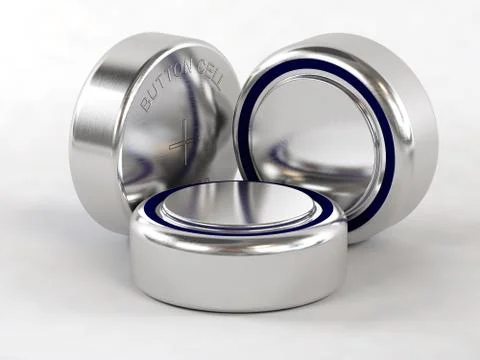 Button cell batteries Stock Illustration
