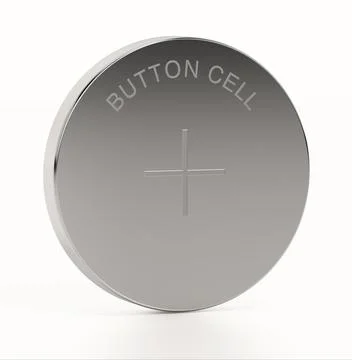 Button cell isolated on white background. 3D illustration 스톡 일러스트