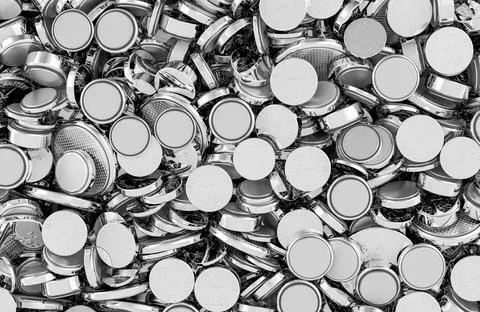 Button cells background, wallpaper. 3D rendering Stock Illustration