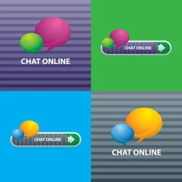 Button of chat online for communication internet Stock Illustration