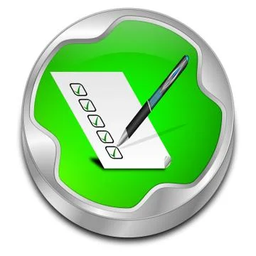 Button with check list - 3D illustration Stock Illustration