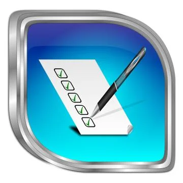 Button with check list - 3D illustration Stock Illustration