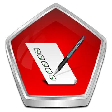 Button with check list - 3D illustration Stock Illustration